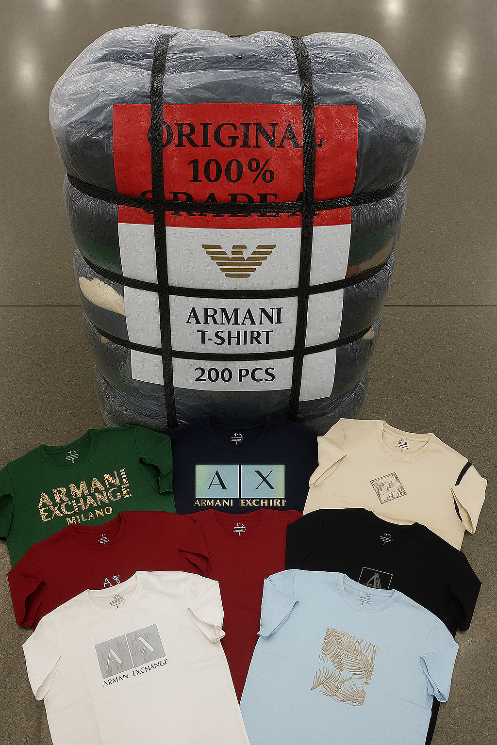 Images Armani T-Shirt Wholesale Bale – Authentic Luxury Vintage Clothing Grade A