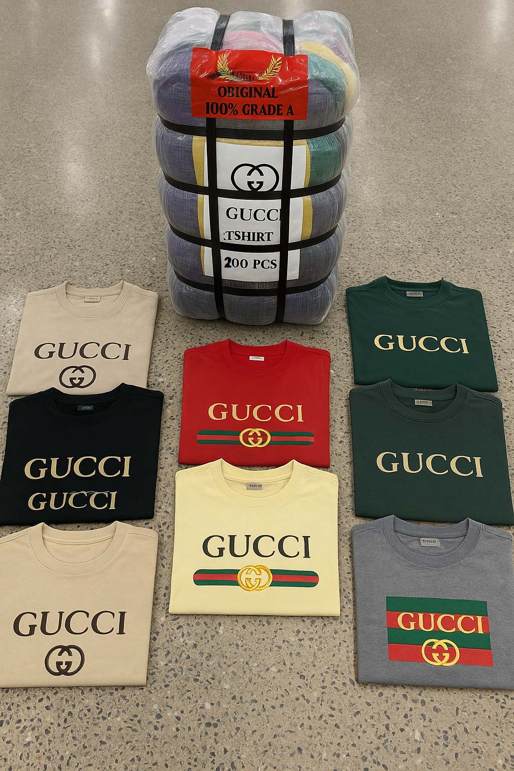 Gucci T-Shirt Wholesale Bale – 100% Original Grade A | Luxury Vintage Clothing Wholesale